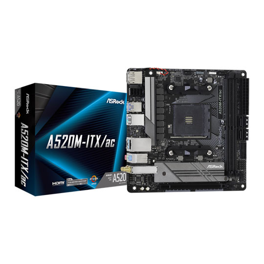 AsRock AMD A520M AM4 ITX/AC Mini-ATX Motherboard