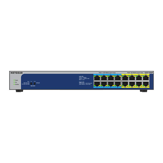 NETGEAR GS516UP 16 Port Gigabit Unmanaged PoE Switch