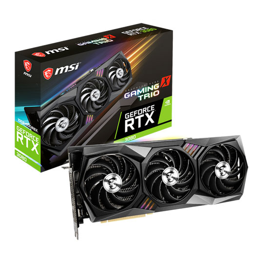 MSI NVIDIA GeForce RTX 3080 10GB GAMING X TRIO Ampere Graphics Card : image 1