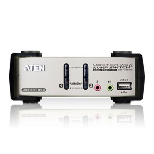 ATEN 2-Port PS2/USB2.0 VGA/Audio KVMP Switch with OSD