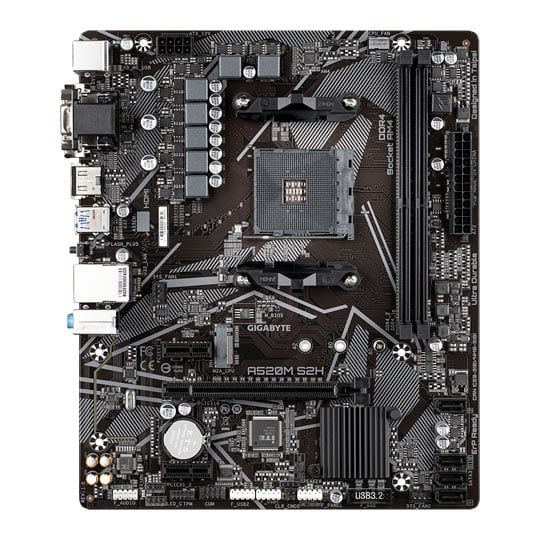 Gigabyte AMD Ryzen A520M S2H AM4 MicroATX Motherboard