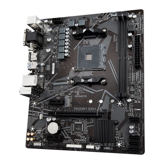 Gigabyte AMD Ryzen A520M S2H AM4 MicroATX Motherboard : image 3