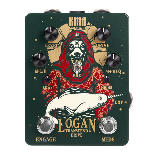 KMA Machines Logan Overdrive Pedal with Mid-EQ Pre/Post Gain