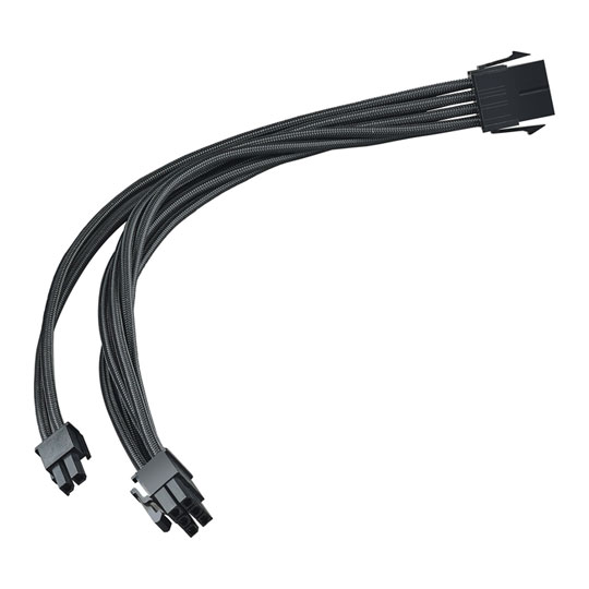 SilverStone 30cm 8-pin to PCIe 8-pin (6+2) Extension Power Cable - Black