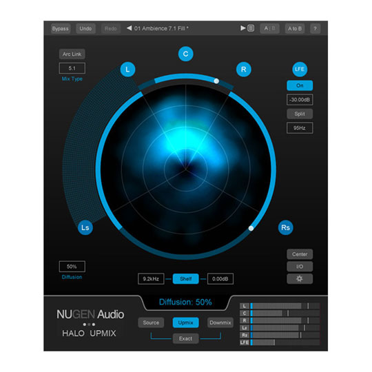 Nugen Halo Upmix - Full Panoramic Distribution Software Plugin