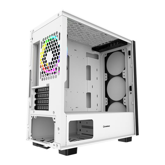 GameMax Commando White MATX Tempered Glass PC Gaming Case : image 4