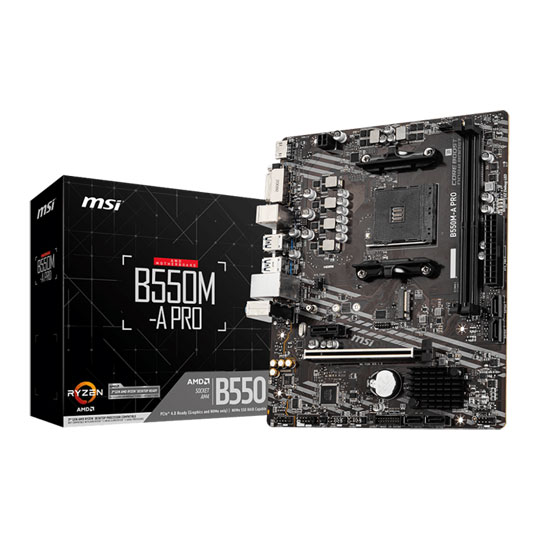 MSI AMD Ryzen B550M-A PRO AM4 PCIe 4.0 mATX Motherboard : image 1