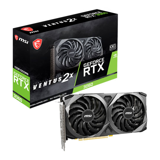 MSI NVIDIA GeForce RTX 3060 12GB VENTUS 2X OC Ampere Graphics Card : image 1