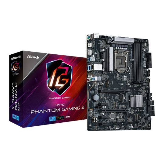 ASRock Intel H570 PHANTOM GAMING 4 ATX Motherboard LN114132 - 90