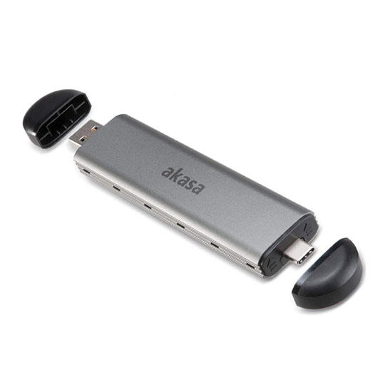 Akasa USB M.2 Adapter SATA/NVMe Type A/C : image 1