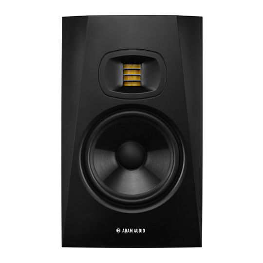 ADAM Audio T8V Speakers, Mackie Big Knob Monitor Controller, Monitor Stands and Cables