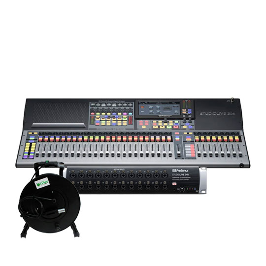 PreSonus StudioLive 32S Mixer, 24R Stage Box & Custom Lynx 30m Cable Drum