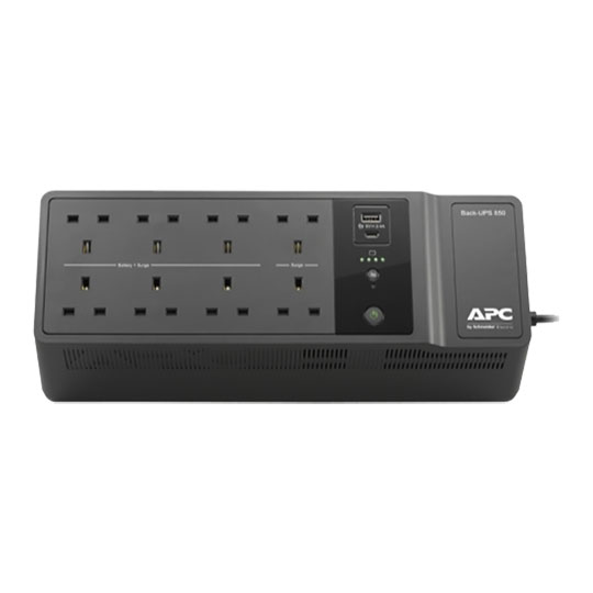 APC Back-UPS 850VA with 8 UK Sockets/USB-A+C Charging inc Surge Protection