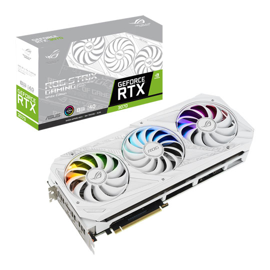 ASUS NVIDIA GeForce RTX 3070 8GB ROG Strix White Ampere Graphics Card : image 1