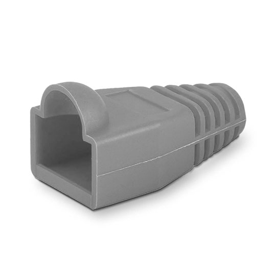 Xclio Grey Snag-free RJ45 Network Cable Connector Boots, Pack of 100