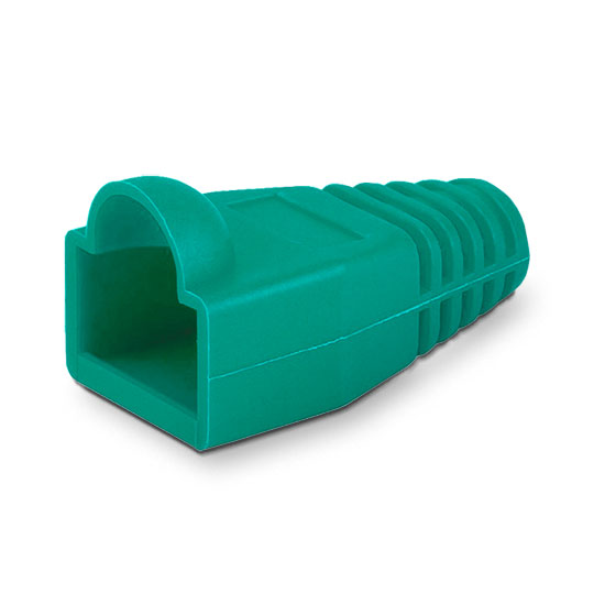 Xclio Green Snag-free RJ45 Network Cable Connector Boots, Pack of 100