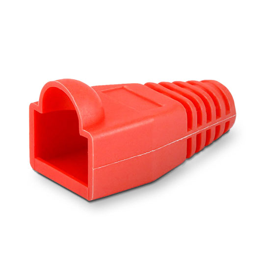 Xclio Red Snag-free RJ45 Network Cable Connector Boots, Pack of 100
