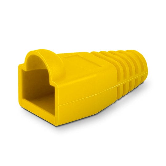 Xclio Yellow Snag-free RJ45 Network Cable Connector Boots, Pack of 100