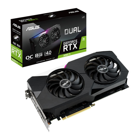 ASUS NVIDIA Dual GeForce RTX 3060 Ti V2 OC Edition 8GB Ampere Graphics Card : image 1