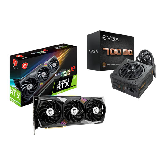 MSI NVIDIA GeForce RTX 3060 Ti GAMING Z TRIO LHR GPU with EVGA 