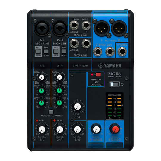 Yamaha - 'MG06' 6-Channel Mixer