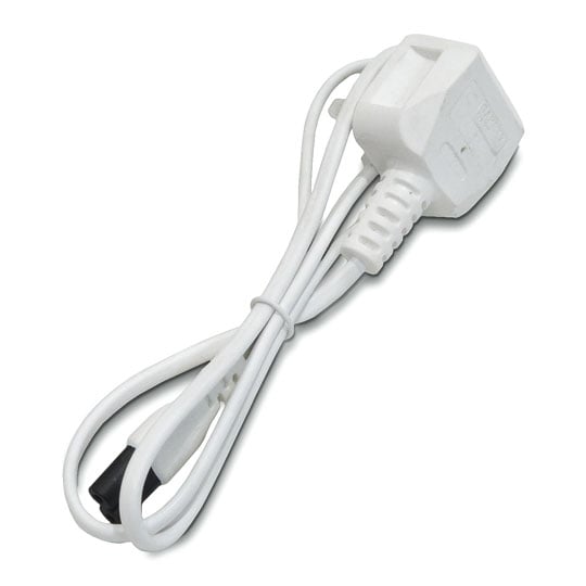 PRO ELEC 1m UK Mains to C7 White Power Lead : image 3