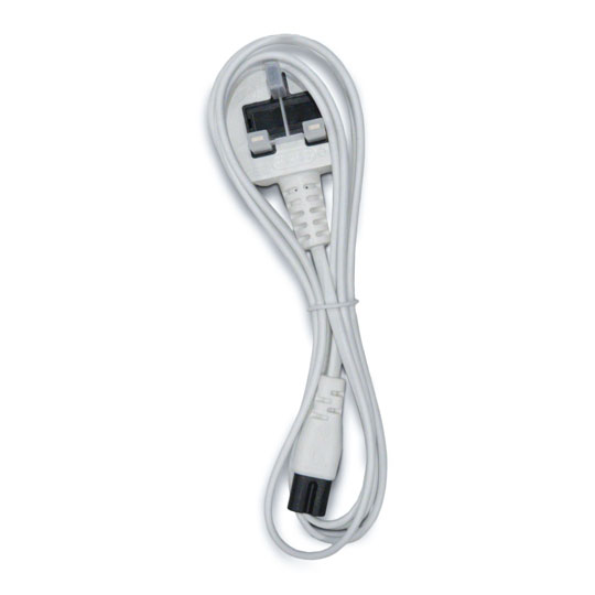 PRO ELEC 2m UK Mains to Figure 8 C7 White Power Lead : image 2