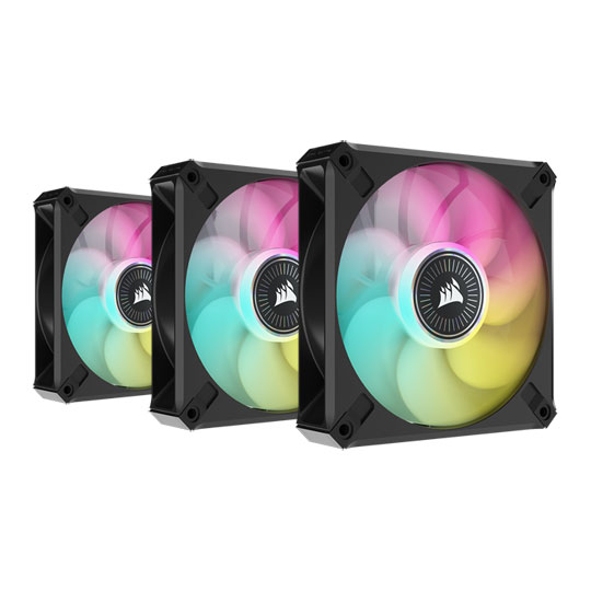 Corsair ML120 RGB ELITE 120mm RGB Fan 3 Pack + Lighting Node Core Black : image 1