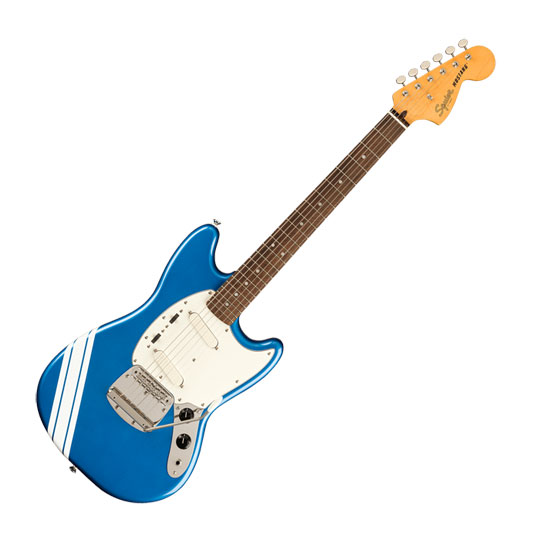 Squier FSR Classic Vibe '60s Competition Mustang Ltd (LAU) - capri orange  w/ dakota red stripes Str shape electric guitar