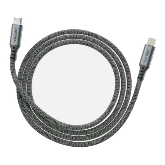 Ventev Apple Lightning to USB-C 3.1 Durable Braided Fast Sync/Charge Cable 1.2M Steel Grey