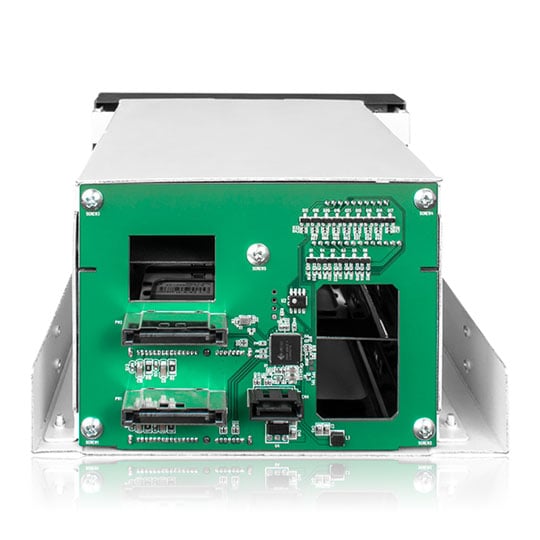 ICY DOCK FatCage 2 Bay 2.5"/3.5" RAID 1 Backplane Cage Bay : image 4