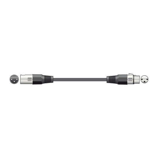 QTX - DMX Llighting lead, 3-pin XLR plug to 3-pin XLR socket - 6.0m