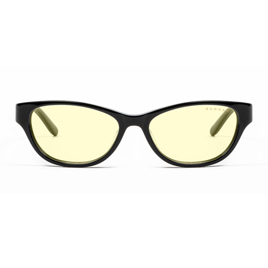 GUNNAR Optiks Jewel UV / Blue Light Filter Reading Glasses, Onyx, Amber Tint Lens Power +2.0