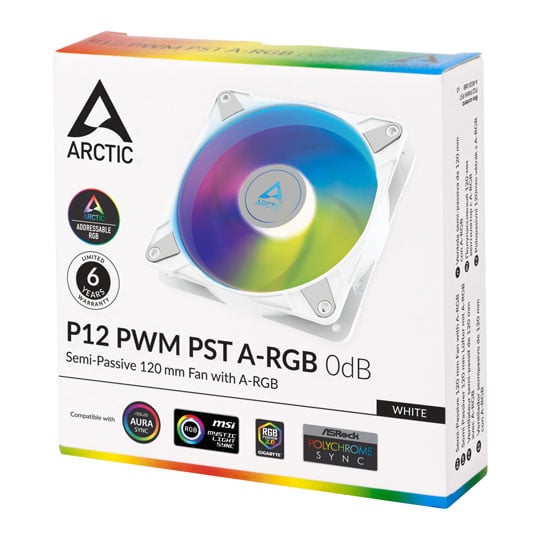Arctic P12 Static Pressure 120mm PWM PST A-RGB 0dB Fan White : image 4
