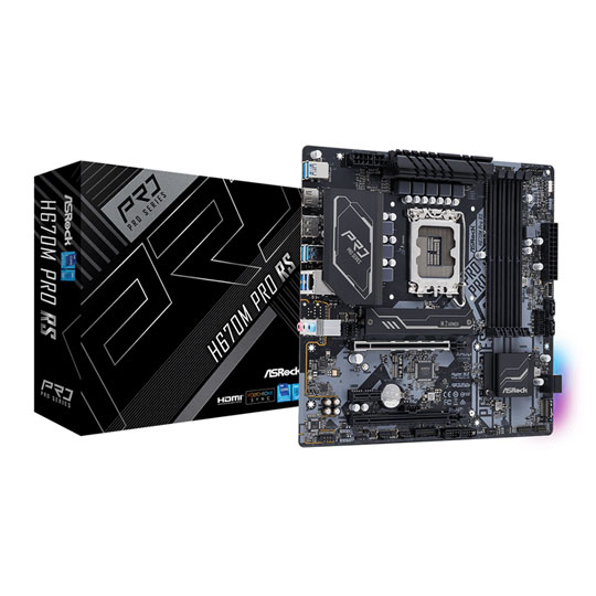 ASRock Intel H670M PRO RS PCIe 4.0 mATX Motherboard : image 1