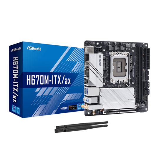 ASRock Intel H670M-ITX/AX PCIe 5.0 Mini-ITX Motherboard LN122927