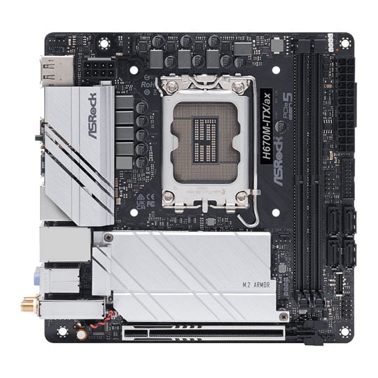 ASRock Intel H670M-ITX/AX PCIe 5.0 Mini-ITX Motherboard : image 2