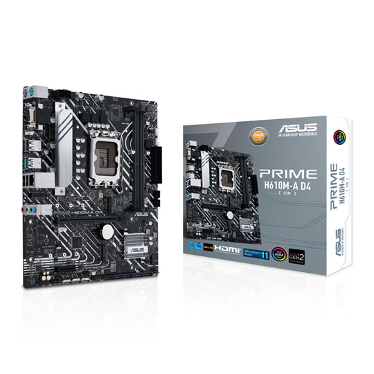 ASUS Intel H610 PRIME H610M-A D4-CSM DDR4 micro-ATX Motherboard