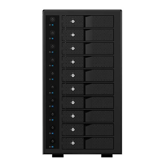 ICY BOX 10 Bay USB3.1 Gen2 2.5" SSD/SATA Storage Enclosure Hot Swappable USB-C/A