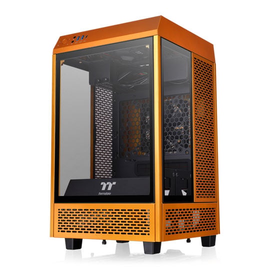 Thermaltake The Tower 100 Metallic Gold Mini Chassis Tempered Glass PC Gaming Case : image 1