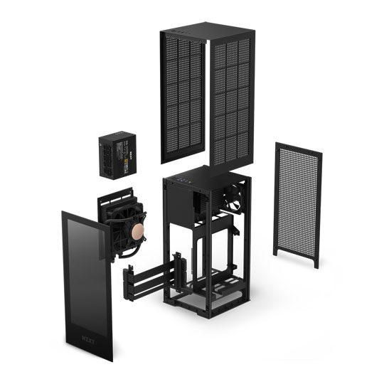 NZXT Black H1 V2 Mini-ITX Windowed Gaming Case with 750W PSU & AIO