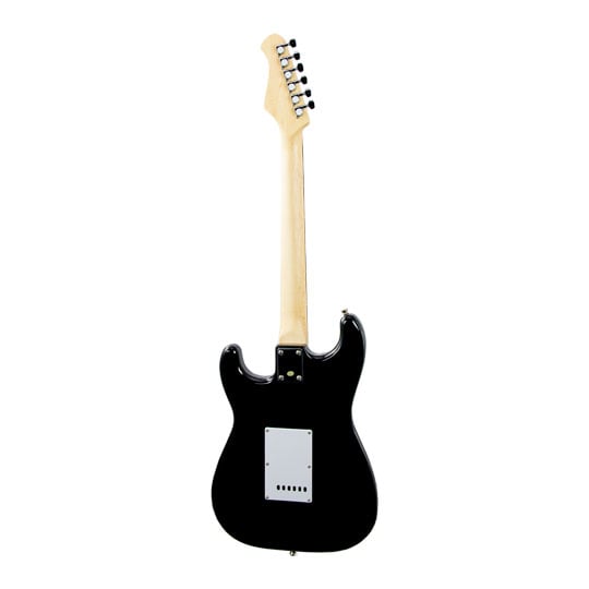Fairclough - S-Style Guitar Black SSS Rosewood Fingerboard White Pickguard