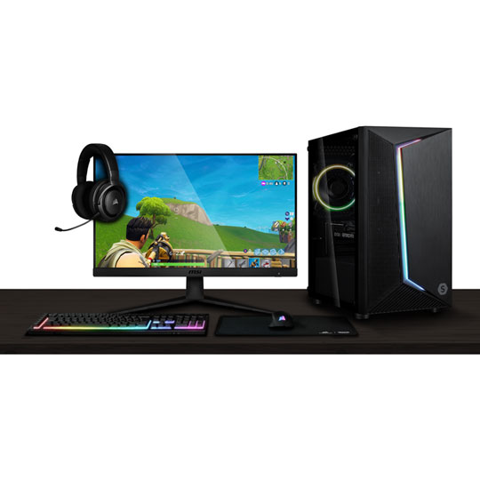 Scan Gaming PC Complete Bundle with RTX 3050, 24" Monitor, Corsair Keyboard, Mouse & Headset : image 1