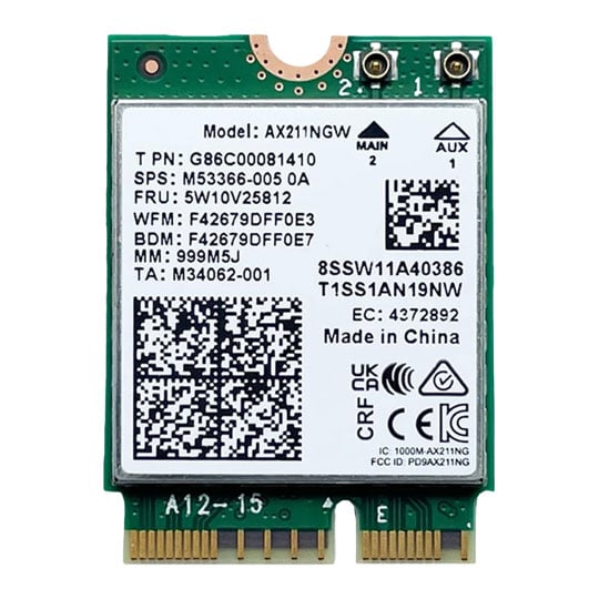 Intel Wi-Fi 6E AX211 (Gig+) with Bluetooth 5.2 M.2 2230 Network Card OEM
