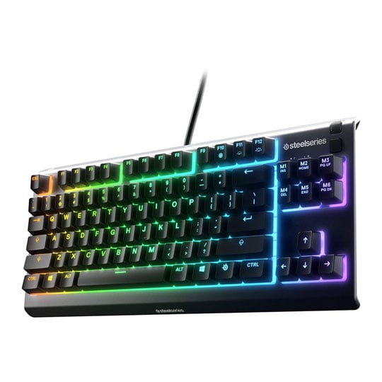 SteelSeries Apex 3 TKL Black Whisper Quiet Switch UK Tenkeyless RGB Wired Gaming Keyboard