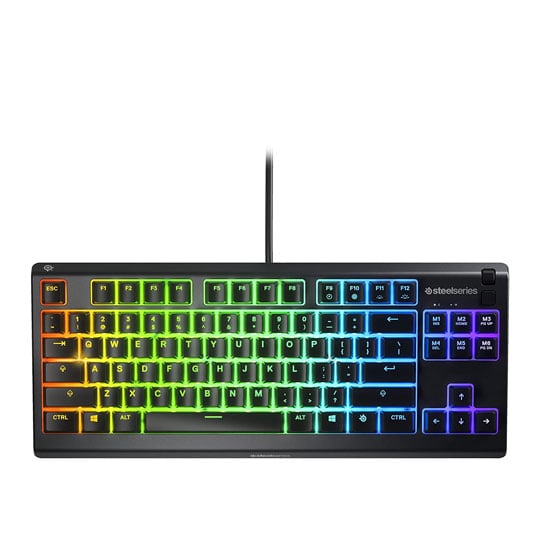 SteelSeries Apex 3 TKL Black Whisper Quiet Switch UK Tenkeyless RGB Wired Gaming Keyboard