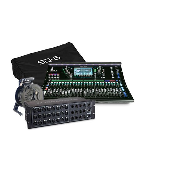 Allen & Heath SQ-6+ AH AR2412/X 24 chanel stage box + 30M Cable Drum + Dust Cover