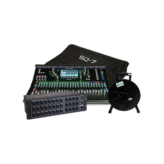 Allen & Heath SQ-7+ AH AR2412/X 24 Channel Stage Box + 30M Cable Drum + Dust Cover