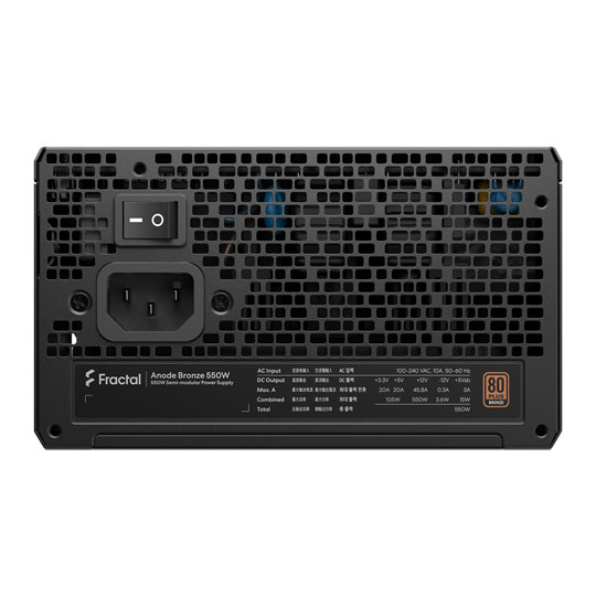Fractal Design Anode 80+ Bronze 550 Watt Semi-Modular Power Supply/PSU : image 4