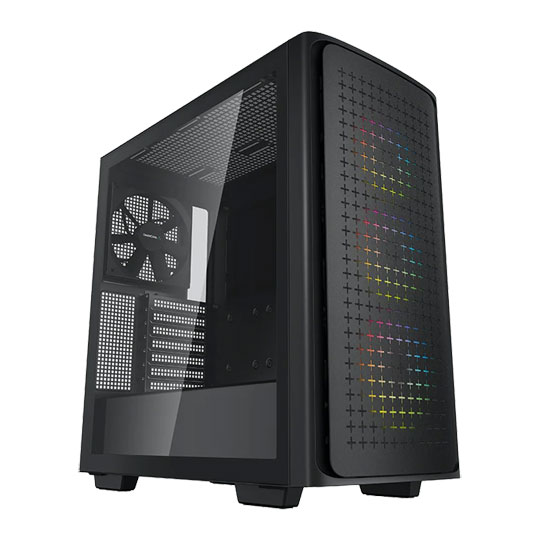 DeepCool CK560 Tempered Glass Black Mid Tower Gaming Case inc 3x ARGB Fans : image 1